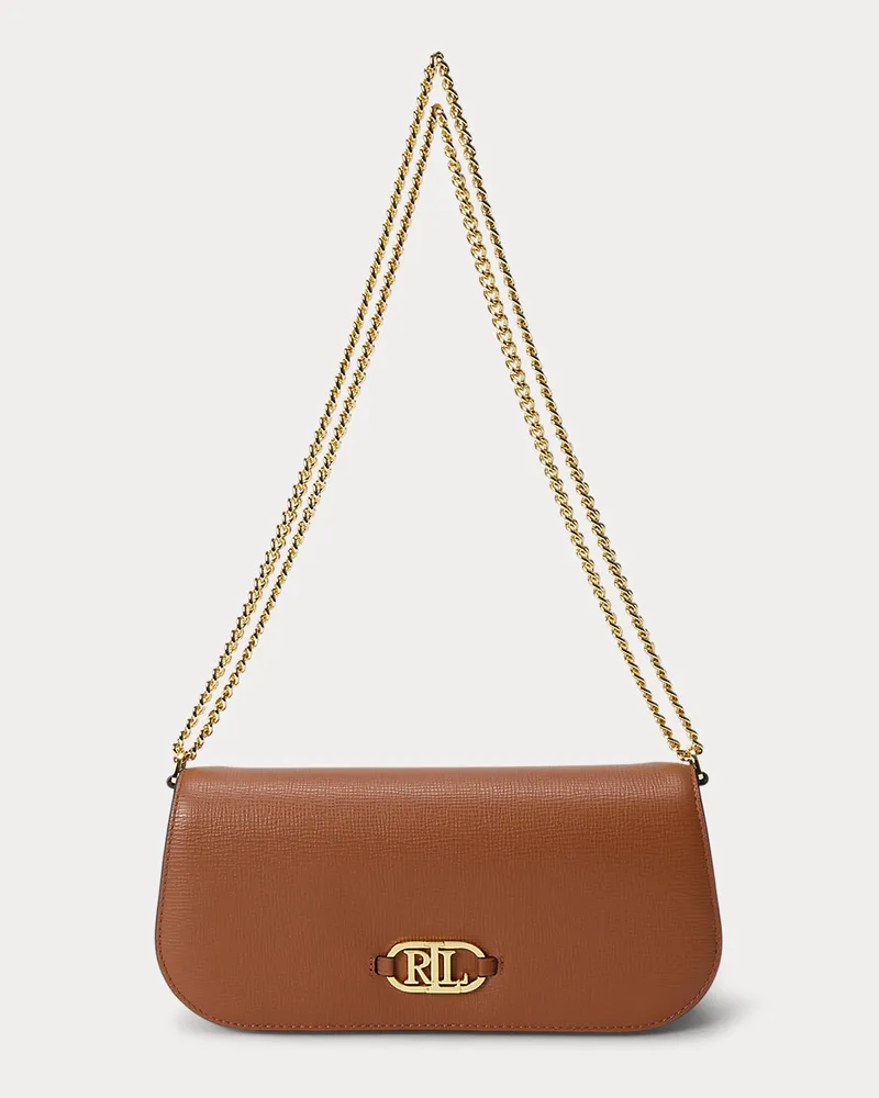 Ralph Lauren Schultertasche Rylan aus Saffianleder Brown