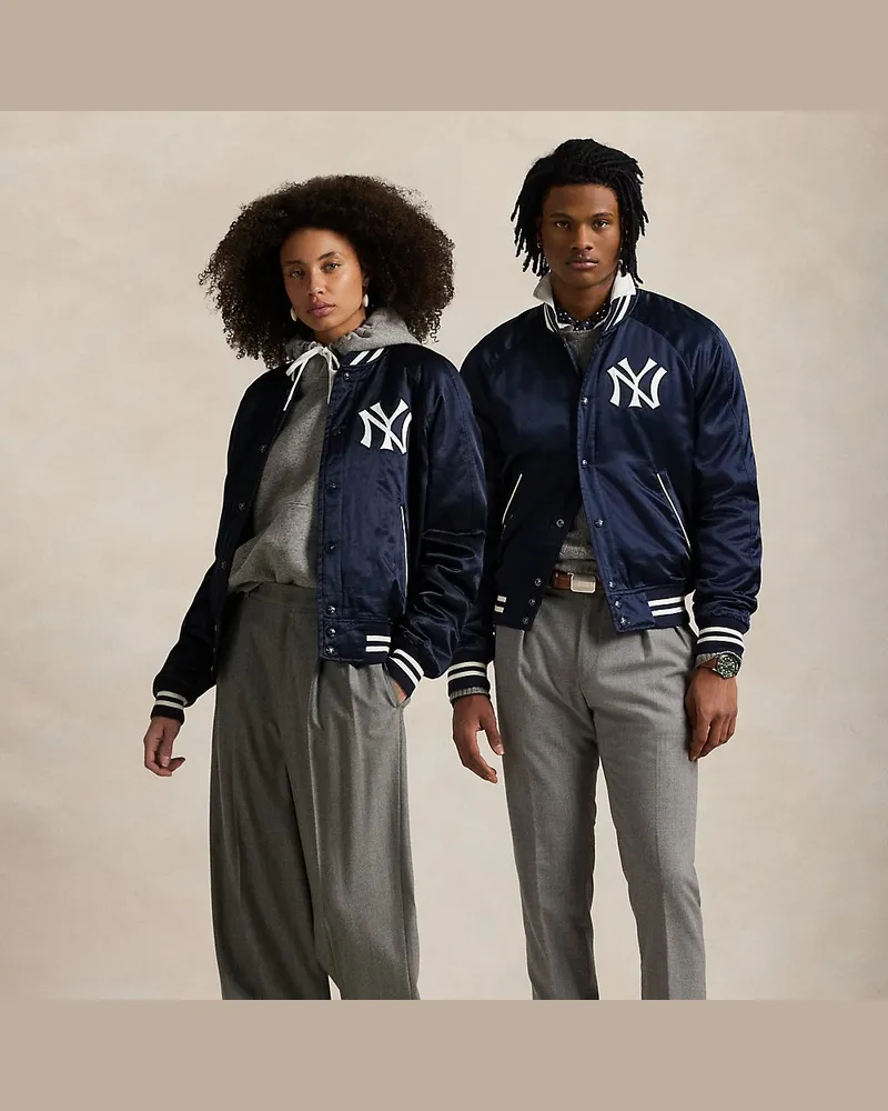 Ralph Lauren Satinjacke Polo  Ralph Lauren Lauren Yankees Blue