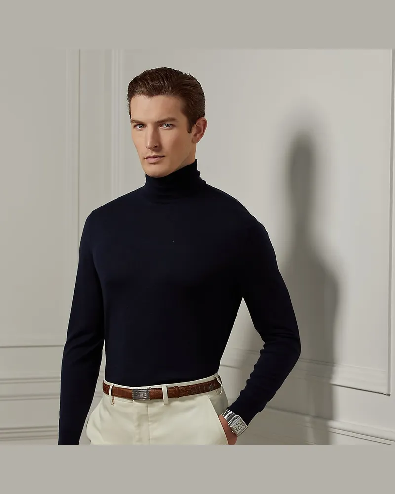 Ralph Lauren Rollkragenpullover aus Kaschmir Blue