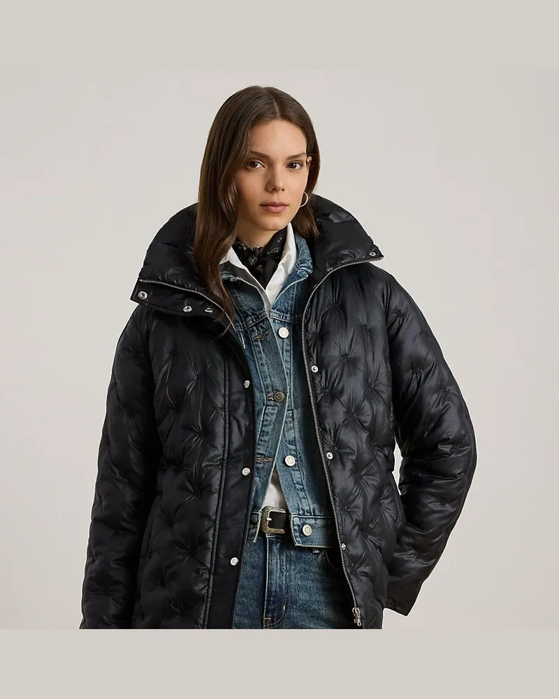 Ralph Lauren Puffer-Steppmantel mit Logo Black