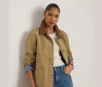 Jersey-Steppjacke mit Twillbesatz