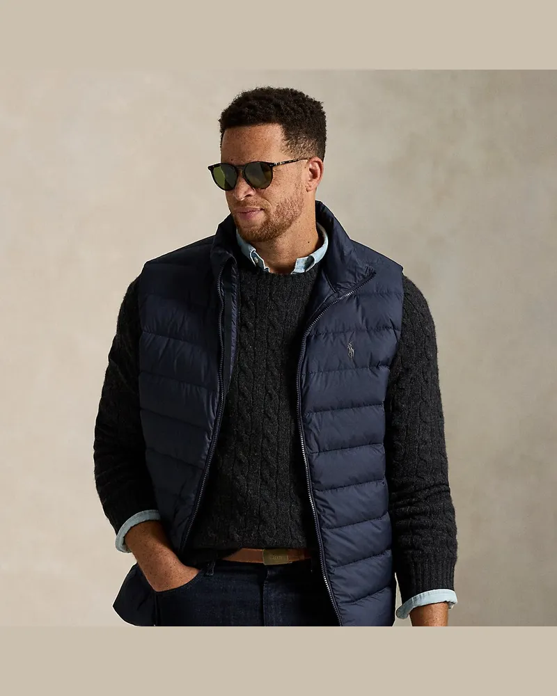 Ralph Lauren Große Größen - Die verstaubare Daunenweste Colden Blue