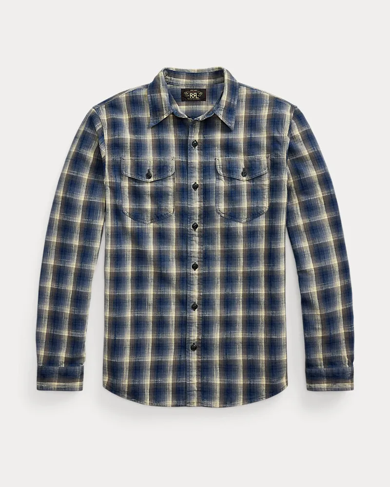 Ralph Lauren Gewebtes Arbeitshemd mit Karomuster Blue