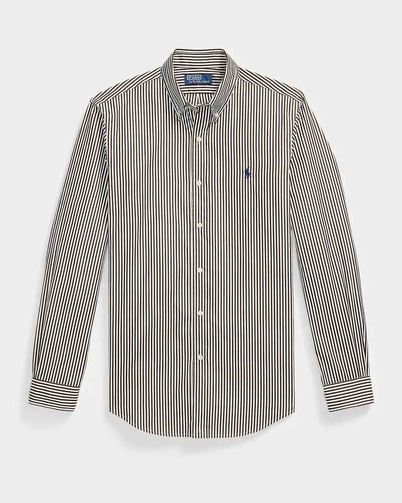 Ralph Lauren Custom-Fit Popelinehemd mit Streifen Brown