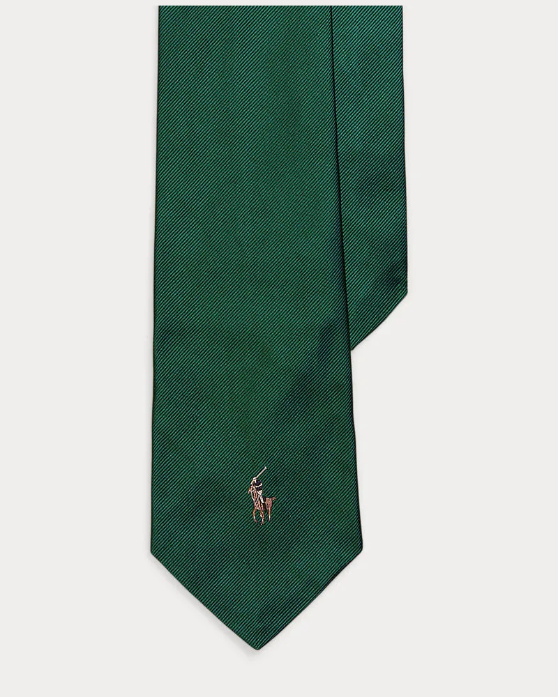 Ralph Lauren Krawatte aus Seidenrips mit Polo Pony Green