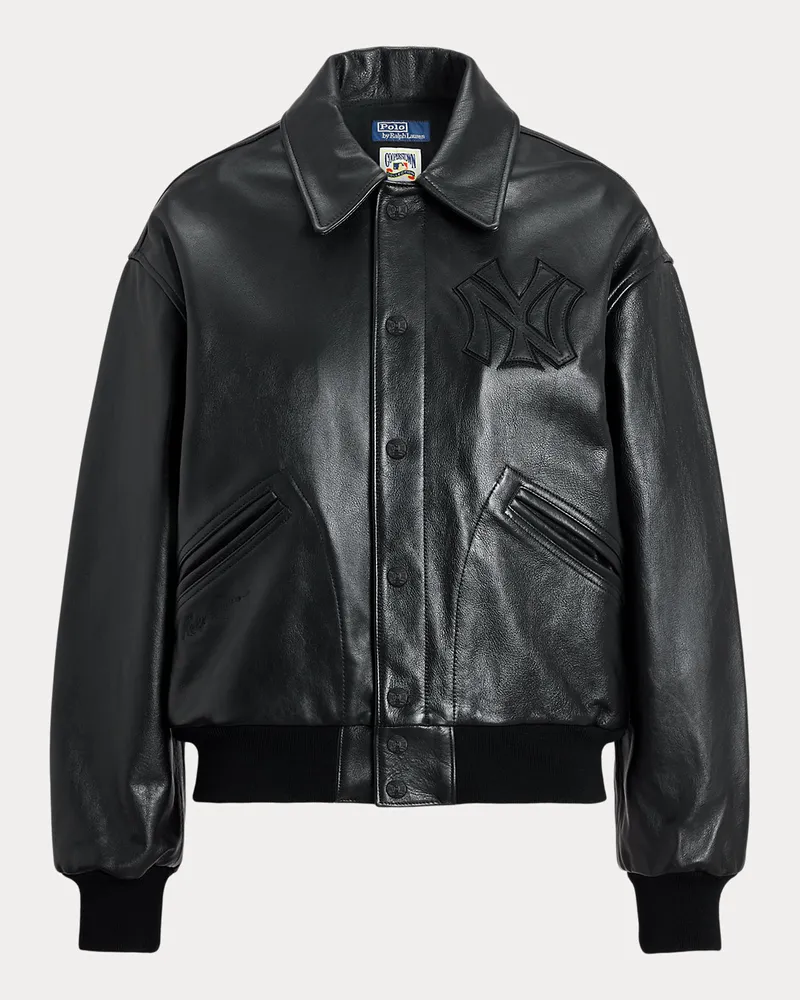 Ralph Lauren Lederjacke Polo  Ralph Lauren Lauren Yankees Black