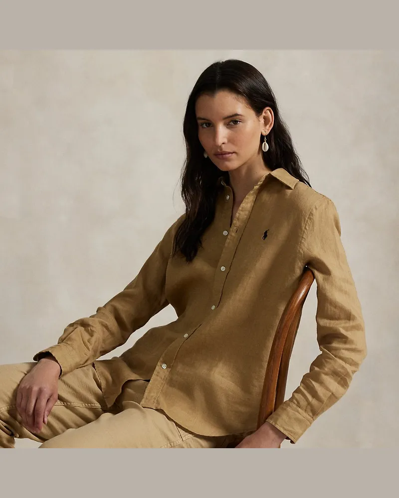 Ralph Lauren Classic-Fit Leinenhemd Tan