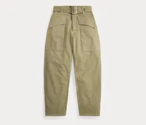Twill-Cargohose mit Fischgratmuster