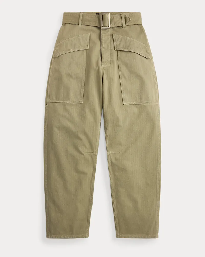 Ralph Lauren Twill-Cargohose mit Fischgratmuster Green