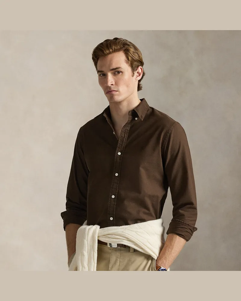 Ralph Lauren Gefärbtes Slim-Fit Oxfordhemd Brown