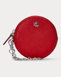 Ralph Lauren Kleine runde Pochette aus Schraffurleder Red