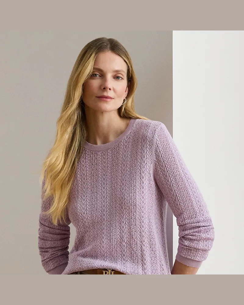 Ralph Lauren Strickpullover mit Lochmuster Purple