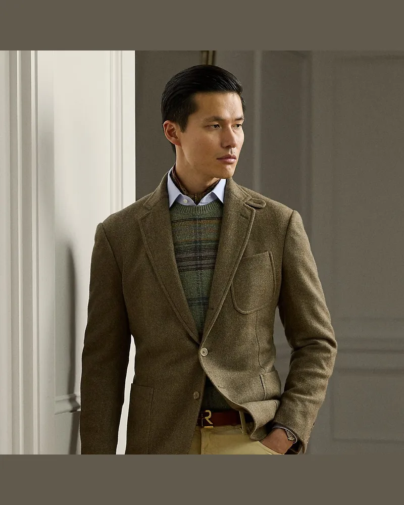Ralph Lauren Handgeschneiderte Fischgratjacke Kent Green