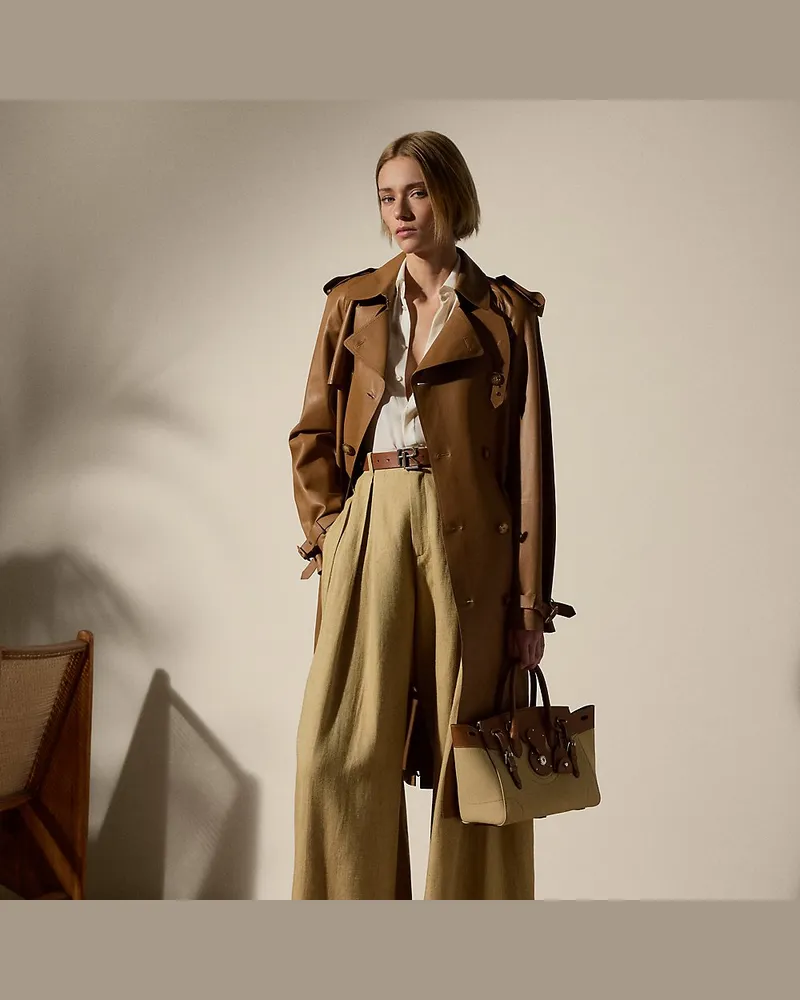 Ralph Lauren Trenchcoat Niles aus Lammleder Brown