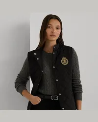 Ralph Lauren Steppweste mit Wappenaufnäher Black