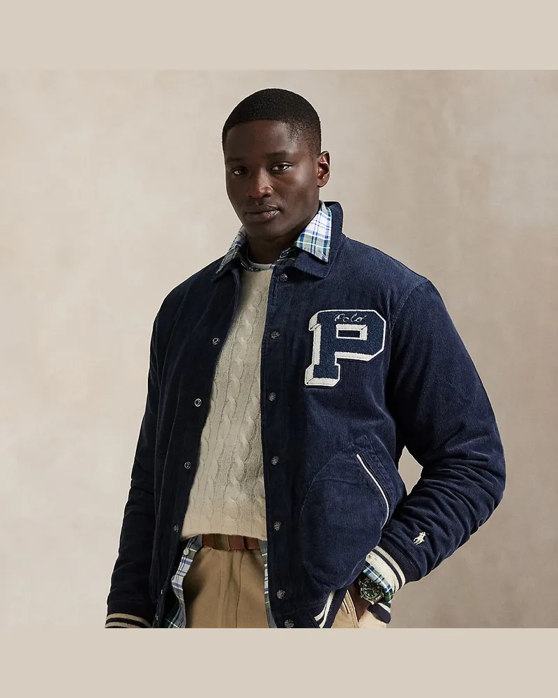Ralph Lauren Große Größen - College-Jacke aus Kordsamt Blue