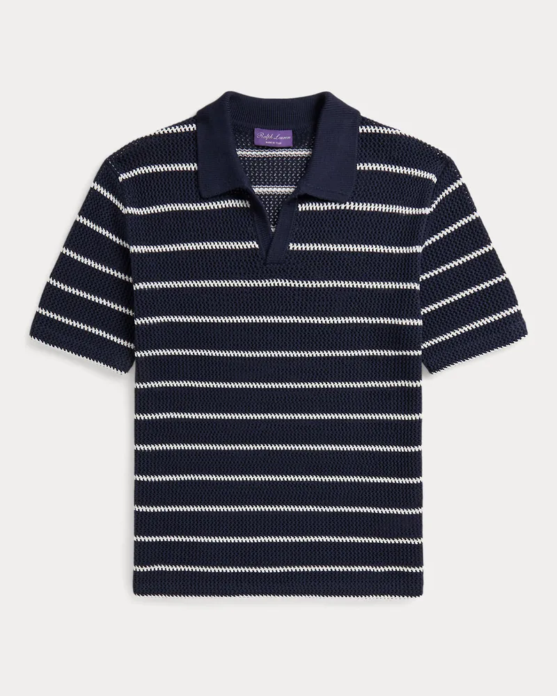 Ralph Lauren Gestreifter Pullover mit Polokragen Blue