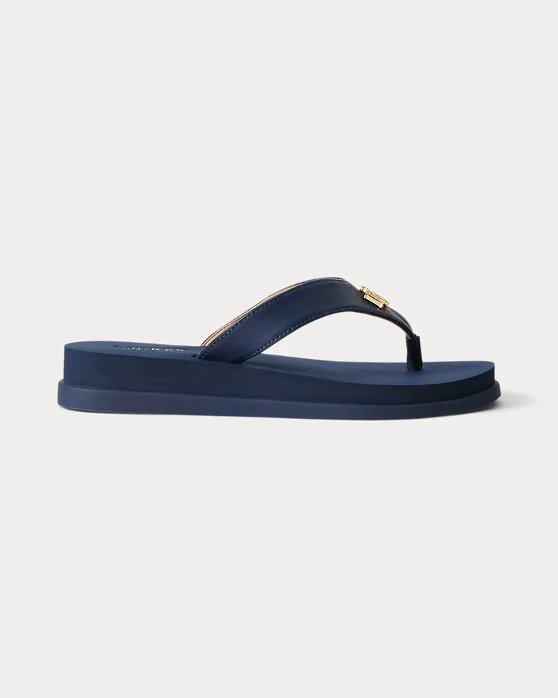Ralph Lauren Flip-Flop Regina aus Nappaleder Blue