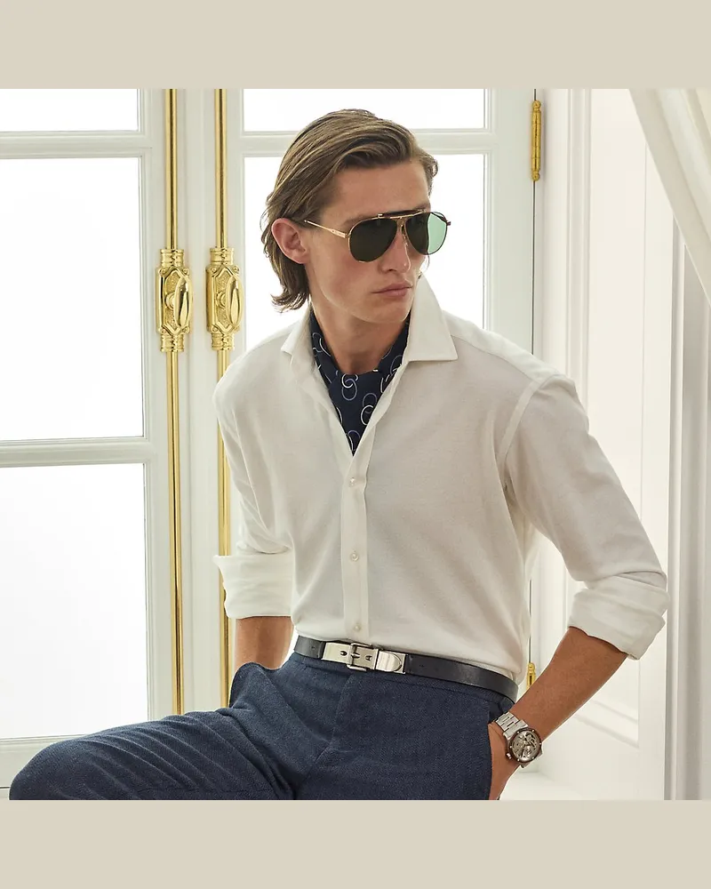 Ralph Lauren Oxfordhemd aus Baumwollpiqué White
