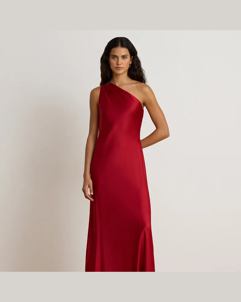 Ralph Lauren Einschultriges Abendkleid aus Charmeuse Red