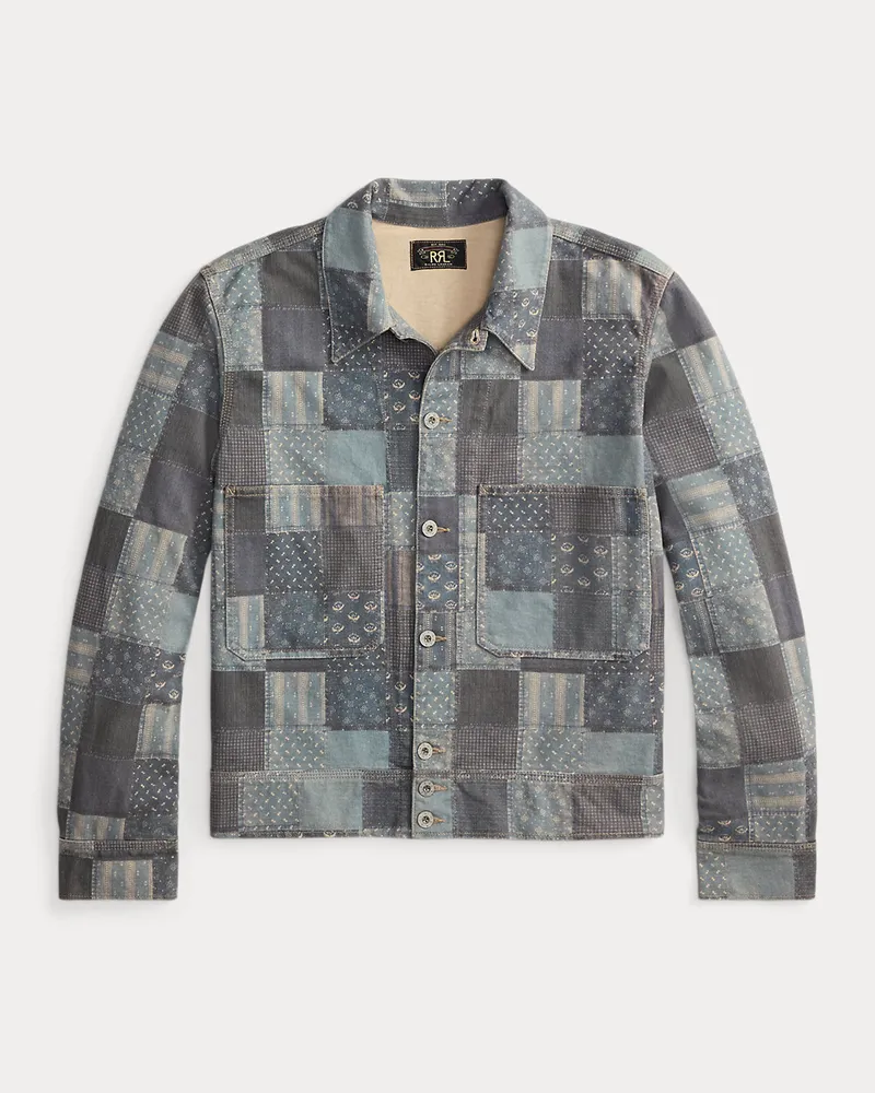 Ralph Lauren Jacke aus Jersey mit Patchwork-Druck Blue
