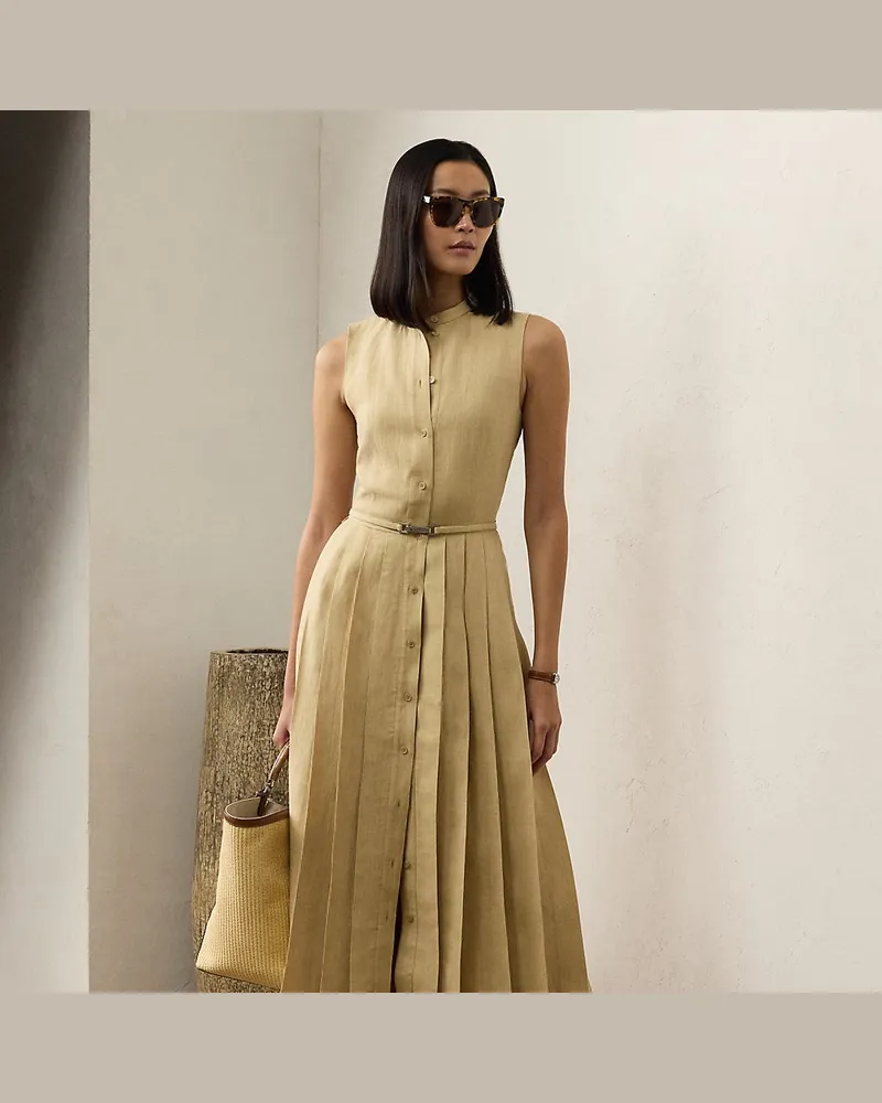 Ralph Lauren Ärmelloses Tageskleid Kennedi aus Leinen Natural