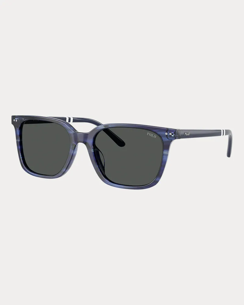 Ralph Lauren Eckige Sonnenbrille mit Rugbystreifen Blue