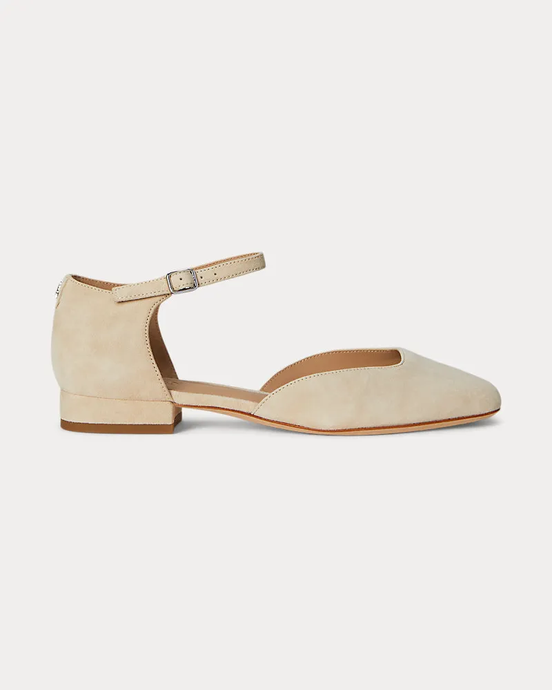 Ralph Lauren Mary Jane Emellie aus Wildleder Cream