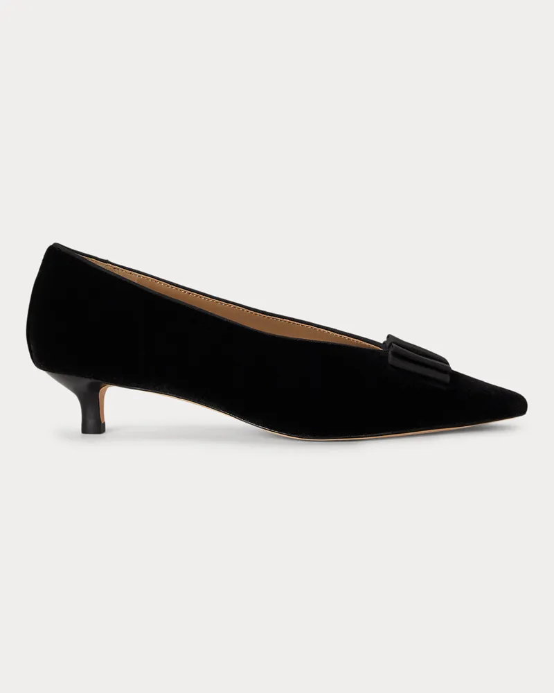 Ralph Lauren Samt-Pumps Francesca mit Schleife Black