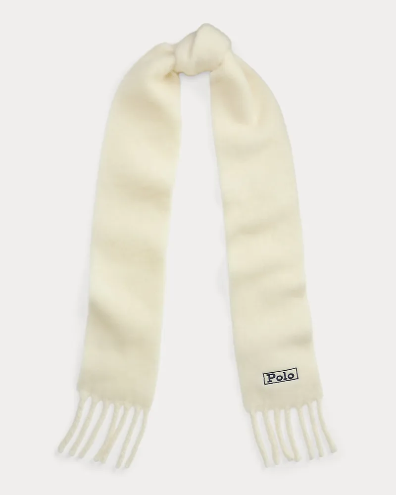 Ralph Lauren Fransenschal aus angerauter Wollmischung Cream