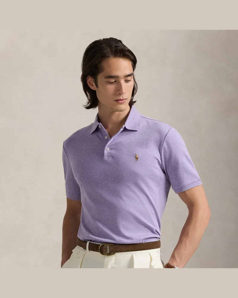 Ralph Lauren Custom-Slim-Fit Baumwoll-Poloshirt Purple