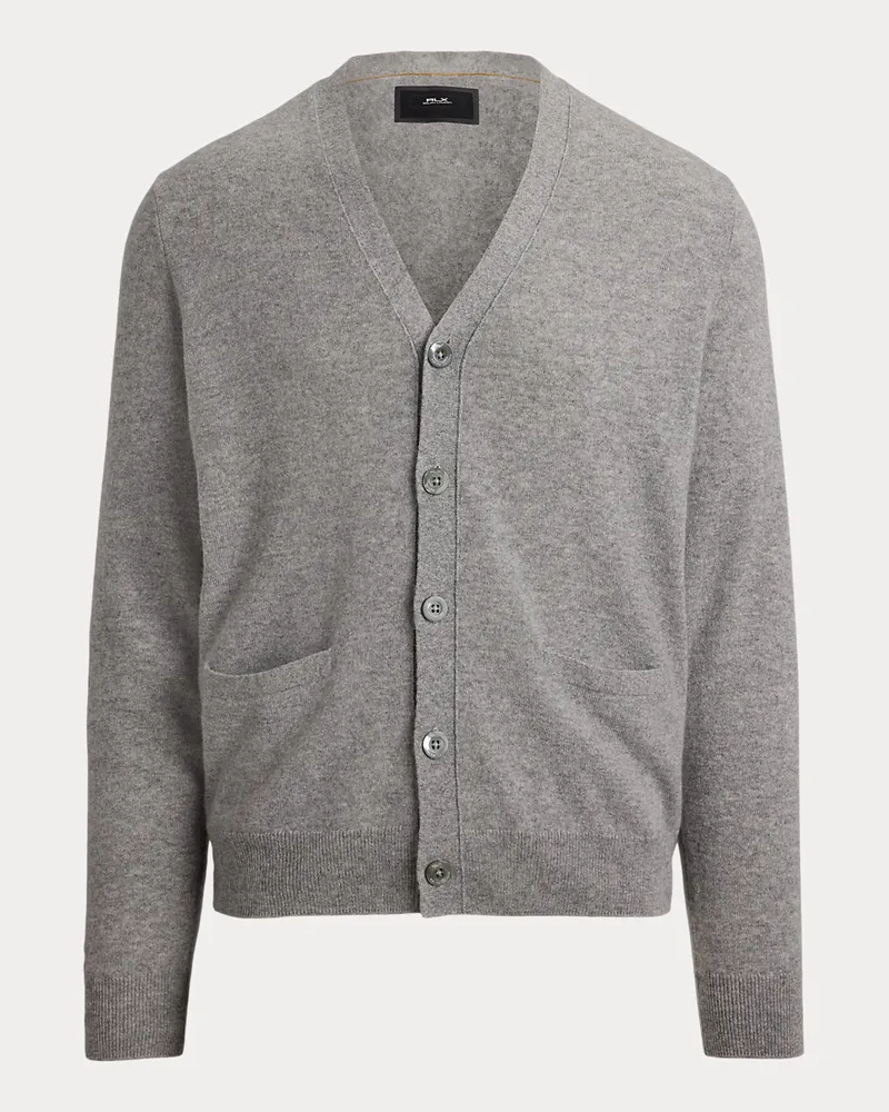 Ralph Lauren Kaschmir-Cardigan mit Wildlederaufnähern Grey