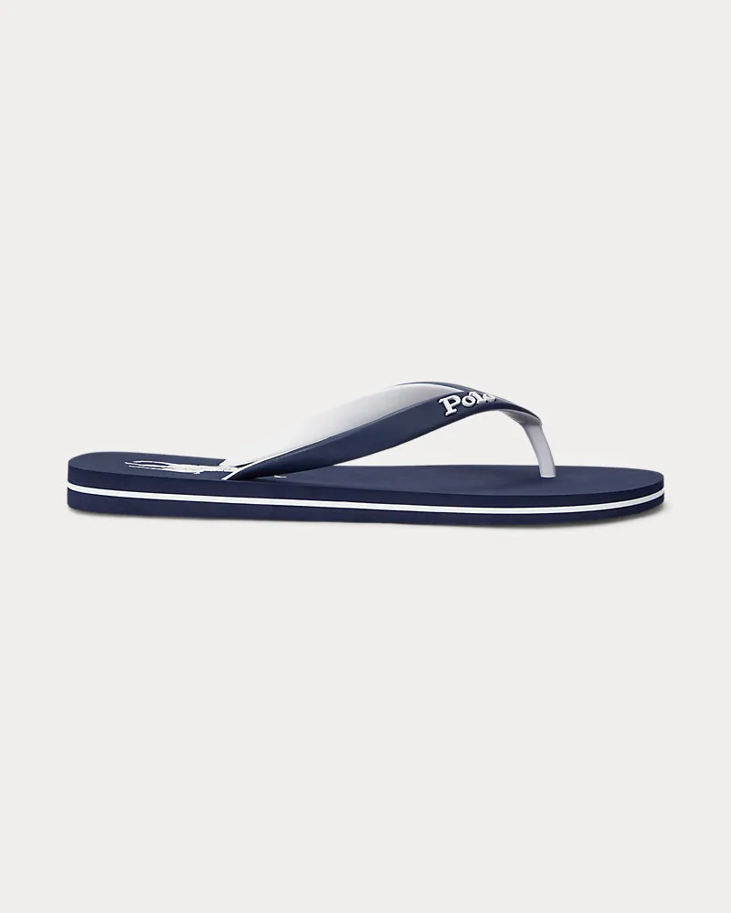 Ralph Lauren Flip-Flop Bolt mit Big Pony Blue