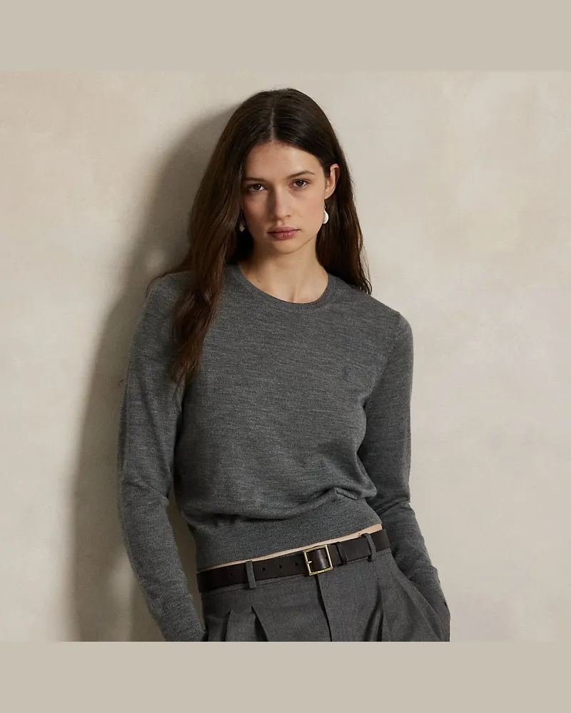 Ralph Lauren Wollpullover mit Rundhalsausschnitt Grey