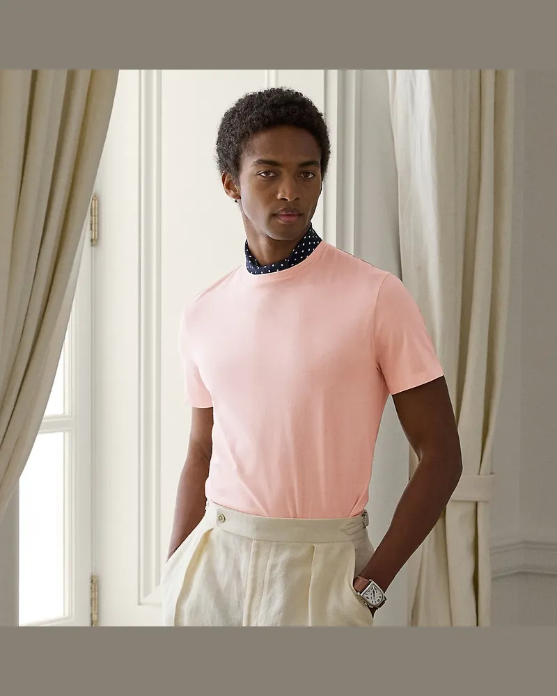 Ralph Lauren Rundhals-T-Shirt aus Florgarn Pink