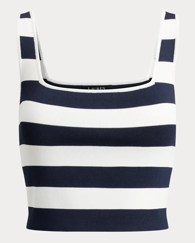 Ralph Lauren Gestreifter ärmelloser Kurzpullover White