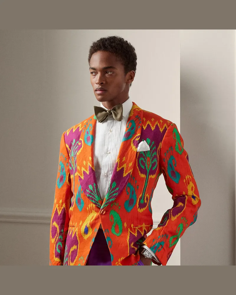 Ralph Lauren Leinenjacke Kent mit Ikat-Muster Orange