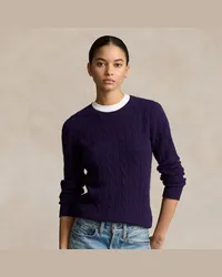 Ralph Lauren Kaschmirpullover mit Zopfmuster Purple