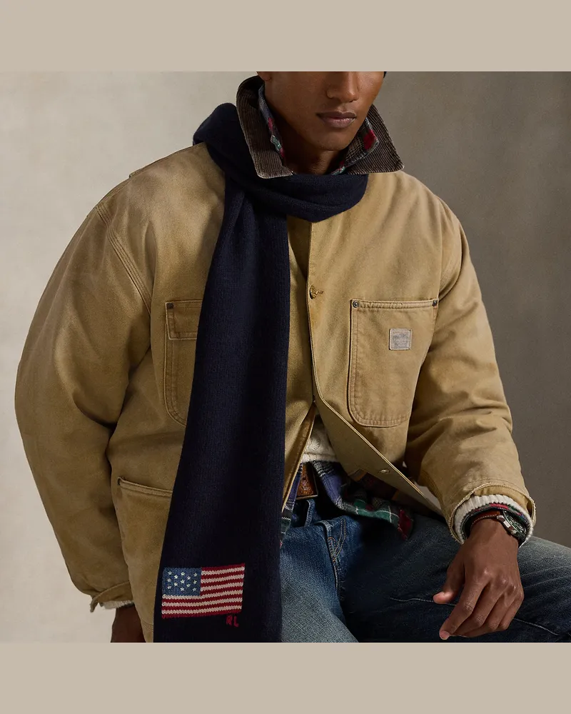 Ralph Lauren Schal aus Wollmischung mit Flagge Blue
