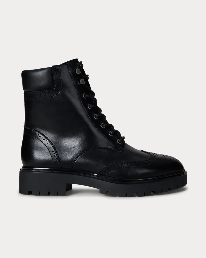 Ralph Lauren Perforierte Schnürstiefelette Allyson Black