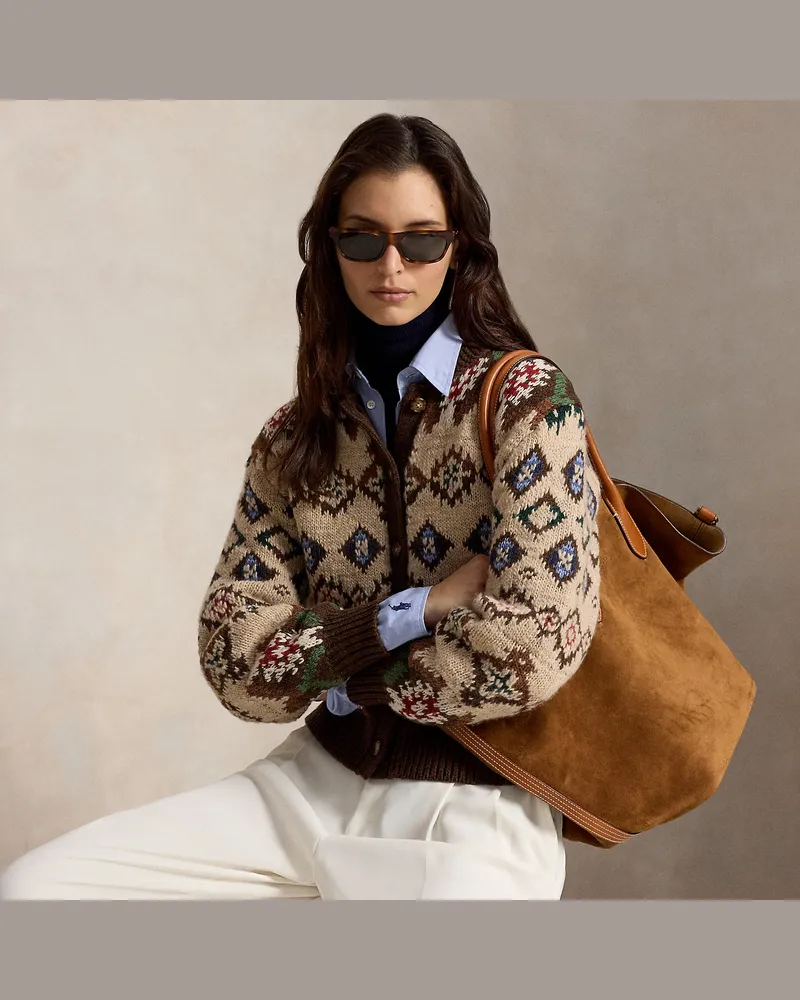 Ralph Lauren Strickjacke mit geometrischen Motiven Brown