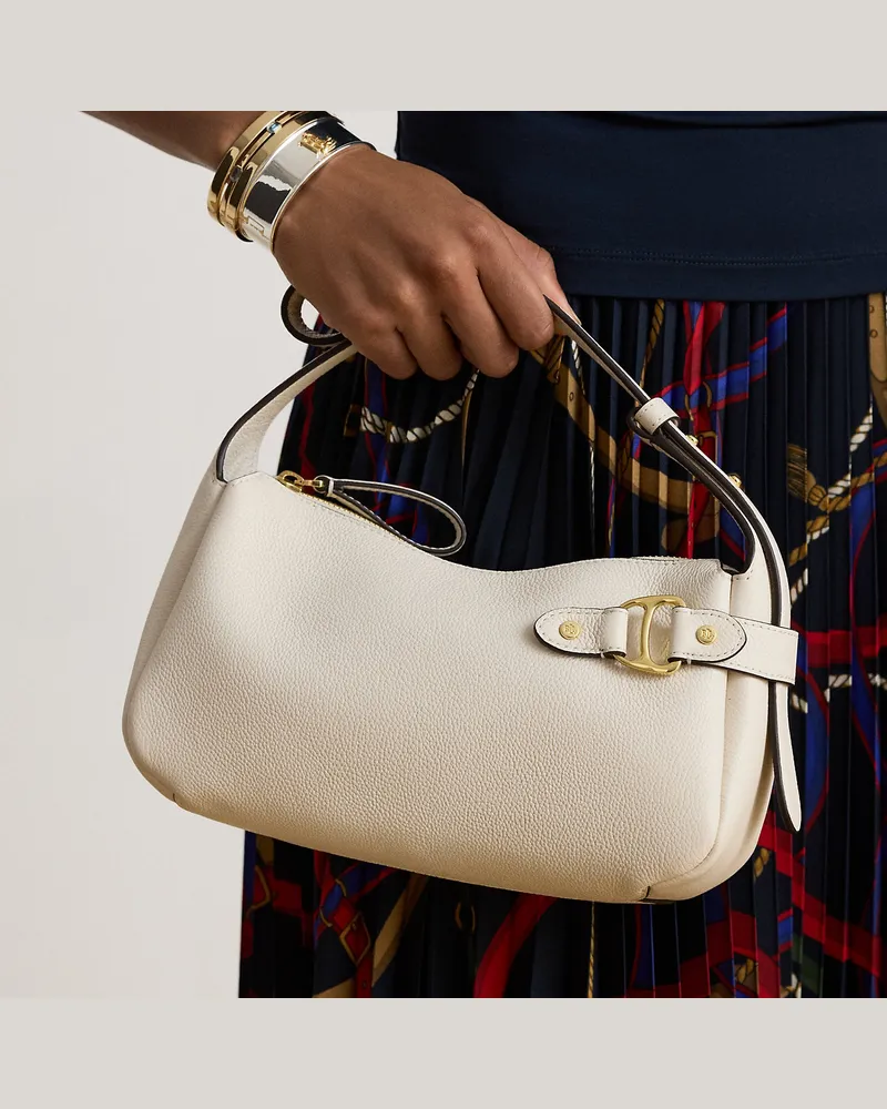 Ralph Lauren Kleine Schultertasche Tasha aus Leder White