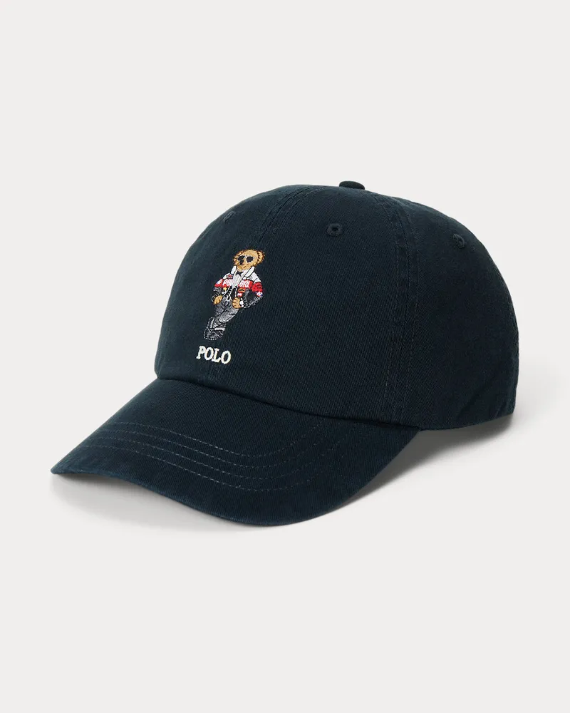 Ralph Lauren Twill-Baseballkappe mit Polo Bear Black