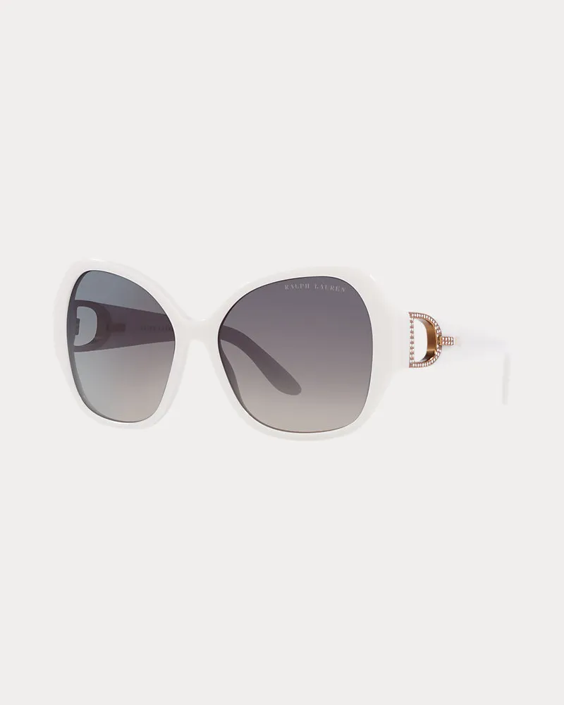 Ralph Lauren Sonnenbrille Stirrup mit Pavé White