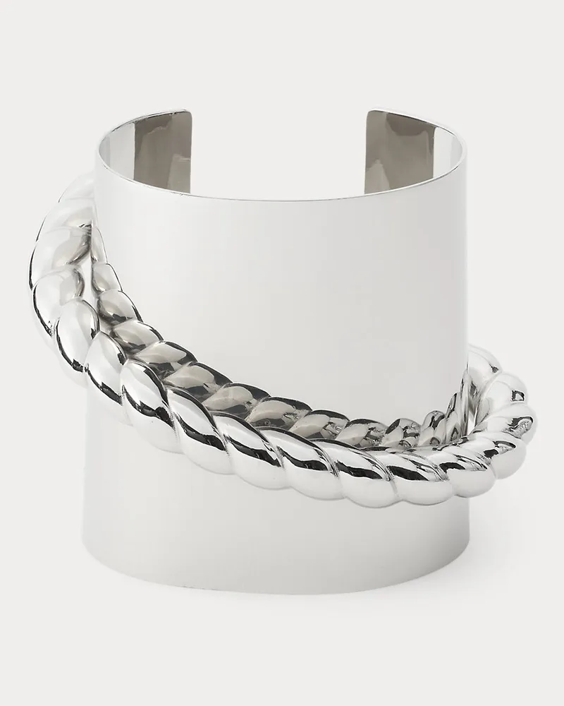 Ralph Lauren Geometrischer silberfarbener Armreif Grey