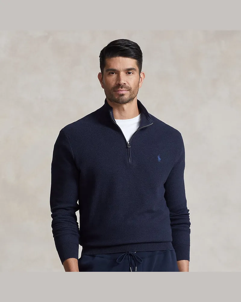 Ralph Lauren Große Größen - Pullover aus Baumwollpiqué Blue