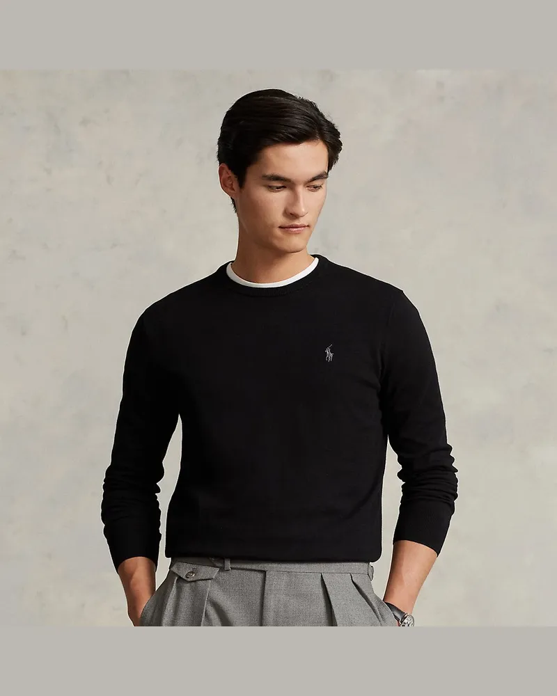 Ralph Lauren Slim-Fit Baumwollpullover Black