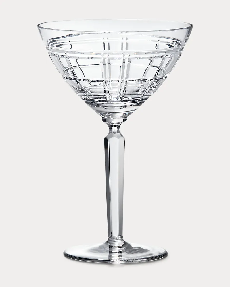 Ralph Lauren Home Martiniglas Hudson mit Karomuster White