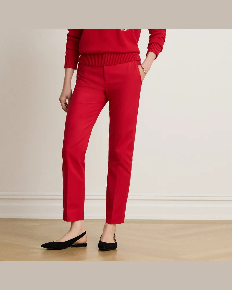 Ralph Lauren Slim-Straight-Fit Hose aus Baumwolle Red