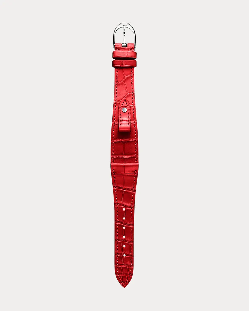 Ralph Lauren Small Stirrup Armband Alligatorleder Red